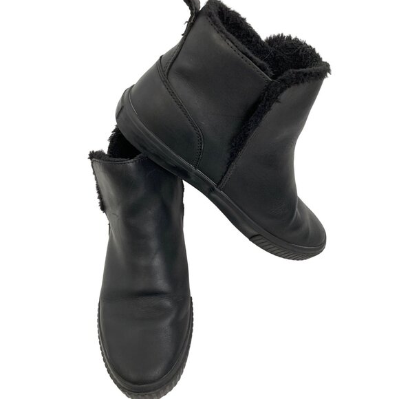 Timberland Skyla Bay Womens Leather Ankle Boots Size 8 Black Fleece U10662 - Picture 4 of 13